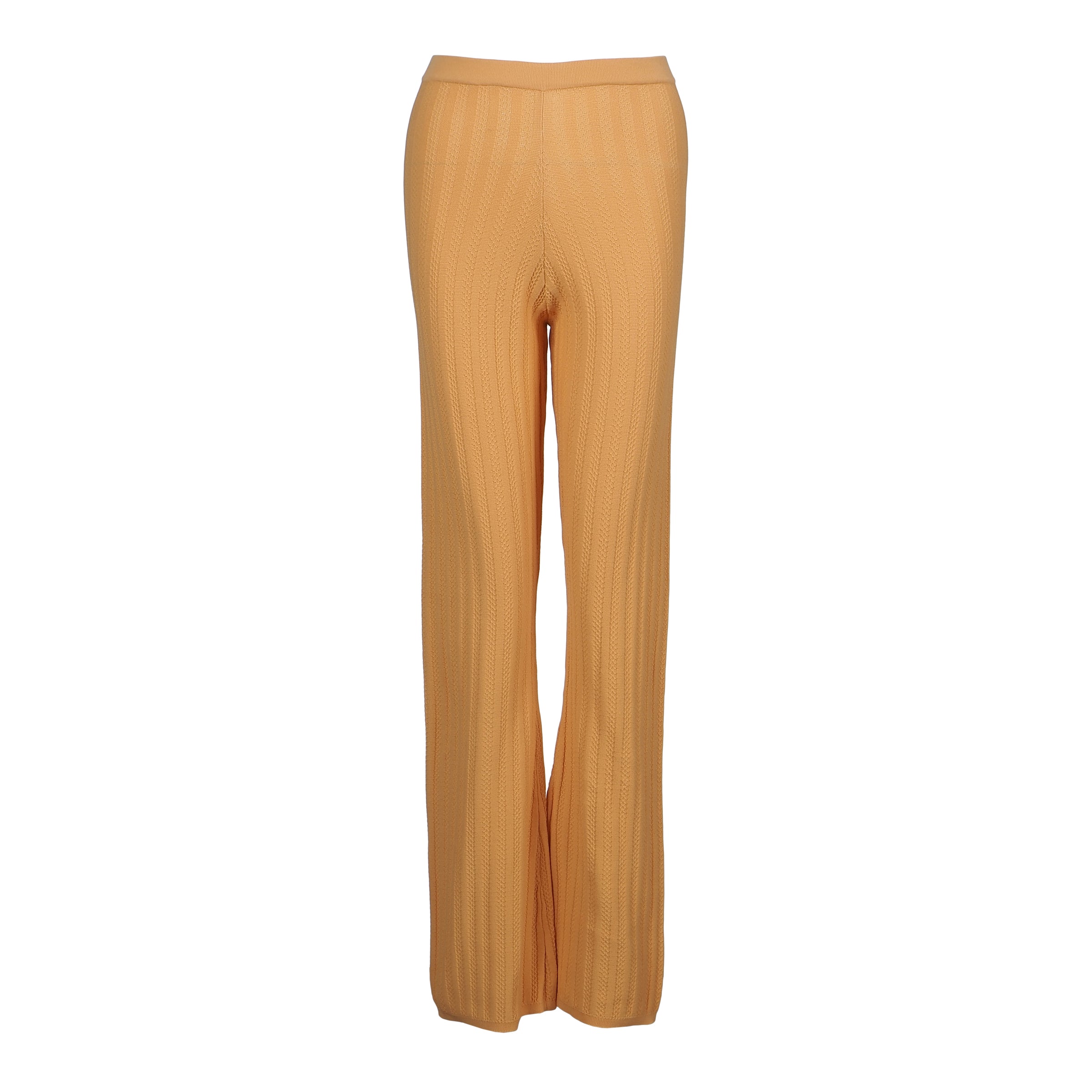 Sandro Women's Orange Knit Flared Trousers Size 34FR 6UK 2US SFPPA00876