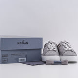 Hogan Men's Grey Leather Rebel Allacciato H Sneakers Size 40.5 EU 7 UK 8.5 US