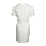 Sandro Paris Women's Ecru V-Neck Short Sleeve Short Dress Size 36 S 8 SFPRO03081
