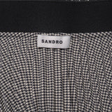Sandro Women's Black Houndstooth Pleated Skirt Size 36 FR 8 UK 4 US SFPJU00928