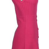 Sandro Damen-Kurzkleid in Rosa mit „ Strick “-Aufdruck und Knopfleiste, Größe 36 (FR), 8 (UK), 4 (US), SFPRO02745