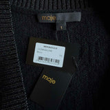 Maje Women's Black Knitted Shiny V-Neck Cardigan Size 36 FR 8 UK 4 US MFPCA00319