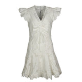 Sandro Women's White Floral Short Dress Size 40 FR 12 UK 8 US SFPRO01727