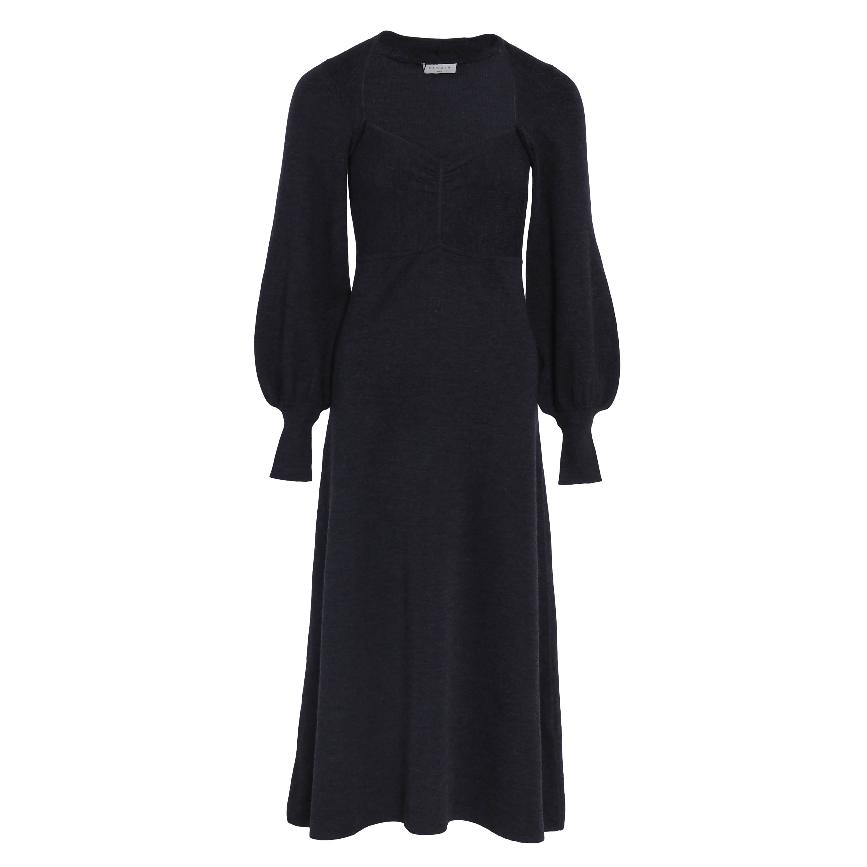Sandro Damenkleid, grau, aus einer Mischung aus Strick  - undWolle -Gewebe, Größe 38 (FR), 10 (UK), 6 (US) – SFPRO01960