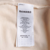 Sandro Paris Men's Ecru Short Sleeve 100% Cotton Polo Shirt Size XS SHPTS01242