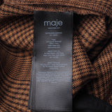 Maje Women's Brown Checked Straight Trousers Size 40 FR 12 UK 8 US MFPPA00245