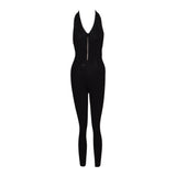 Sandro Paris Women's Black Knit Rhinestones Jumpsuit Size 34 XS 6 SFPCO00248