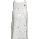 Sandro Women's White Knit Fringe Midi Dress Size 36 FR 8 UK 4 US SFPRO03693