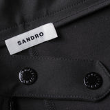Sandro Paris Schwarzer, gerader Midi-Rock für Damen mit Reißverschluss, Größe 38 M 10 SFPJU00918