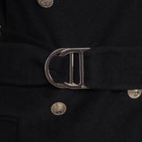Maje Women's Black Belted Wool Blend Coat Size 40 FR 12 UK 8 US MFPOU00903