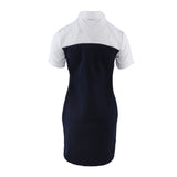 Sandro Damenkleid aus Twill in Marineblau mit kurzen Ärmeln, „ Baumwolle “, Größe 34 FR, 6 UK, 2 US, R20465E