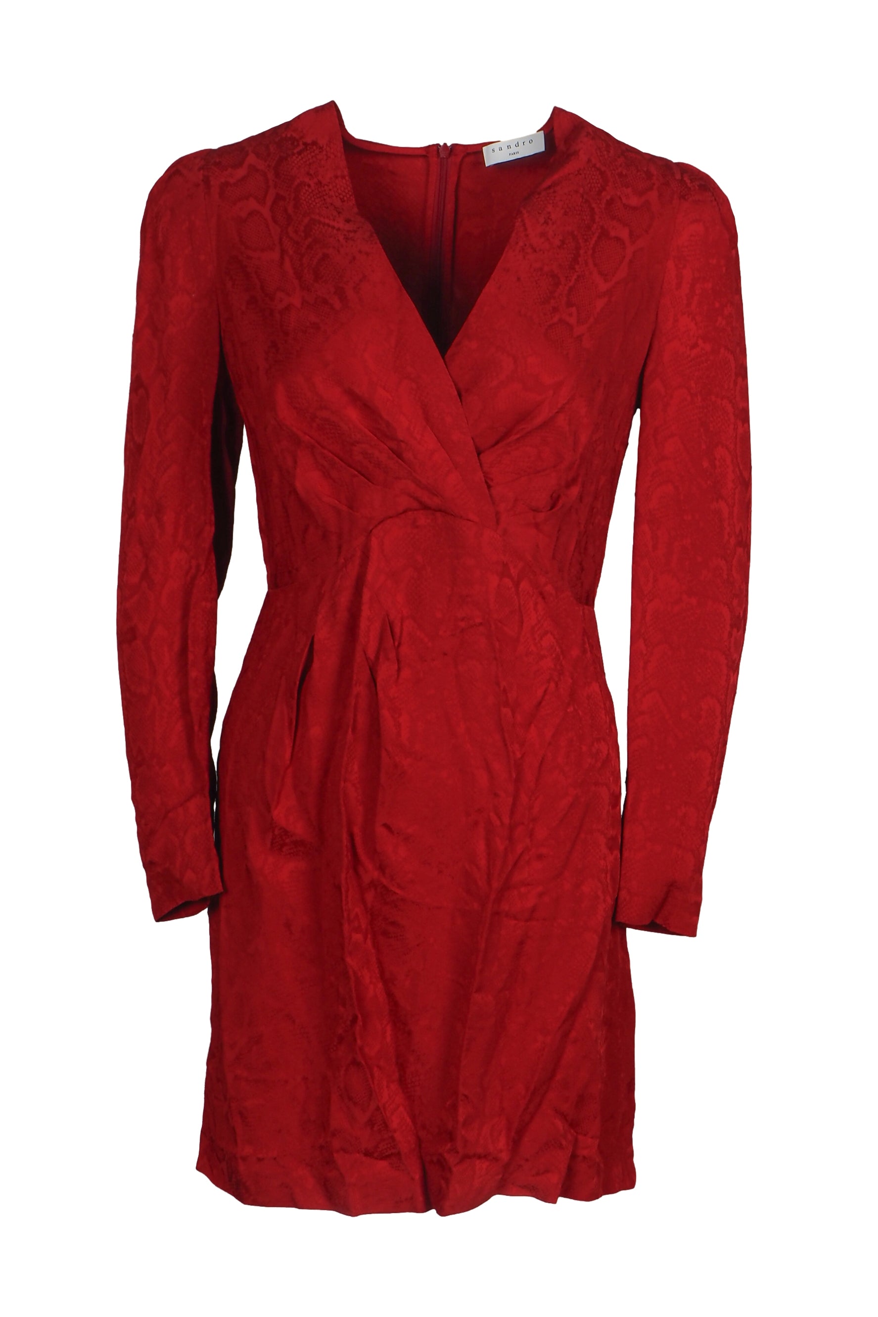 Sandro Damen-Kurzkleid mit rotem Schlangenprint, Größe 36 FR, 8 UK, 4 US, SFPRO01940