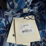Sandro Women's Blue Linen Blend Floral Short Dress Size 40FR 12UK 8US SFPRO02936