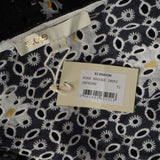 Maje Women's Black V-Neck Floral Cotton Short Dress Size 1 S UK 8 E19RAYOM