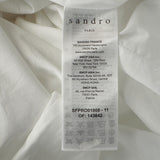 Sandro Damen-Midi-Kleid aus Ramie in Ecru mit Seitenschlitzen, Größe 40 (FR 12, UK 8, US S), Artikelnummer SFPRO01808