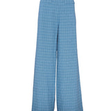 Sandro Women's Blue Wide Leg Tweed Trousers Size 42 FR 14 UK 10 US SFPPA01377