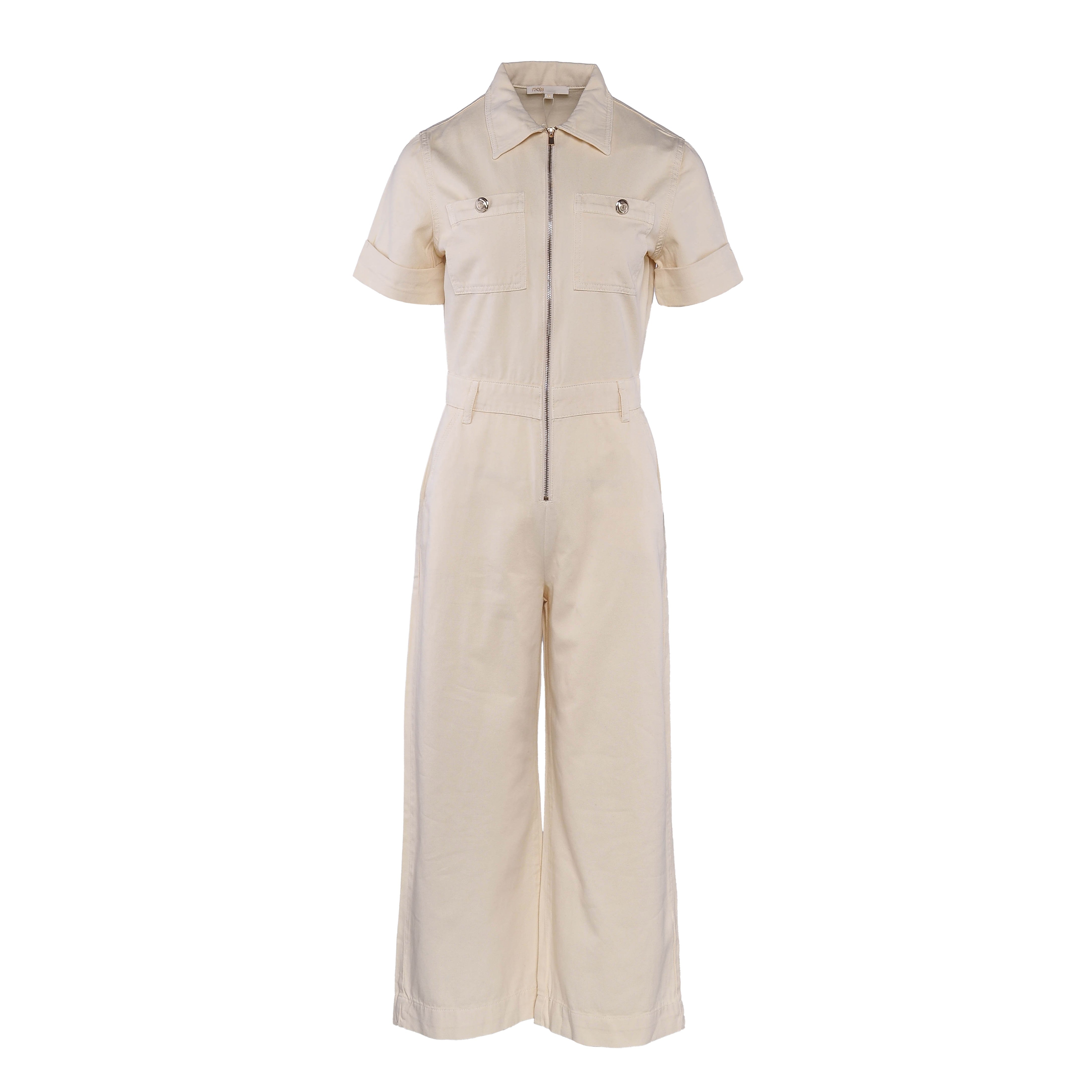 Maje Women's Ecru 100% Cotton Jumpsuit Size 38 FR 10 UK 6 US MFPCO00167