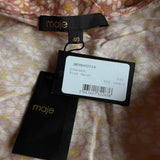 Maje Women's Pink Linen Blend Floral Short Dress Size 40 FR 12 UK 8US MFPRO02516