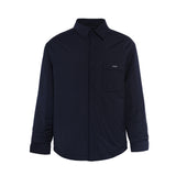 Sandro Men's Navy Wool Blend  Oversized Quilted Overshirt Size L SHPBL00941