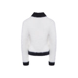 Maje Women's White Knit Button Fluffy Cardigan Size 36 FR 8 UK 4 US MFPCA00303
