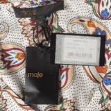 Maje Women's Multicolour V-Neck Short Satin Dress Size 34 XS 6 MFPRO01501