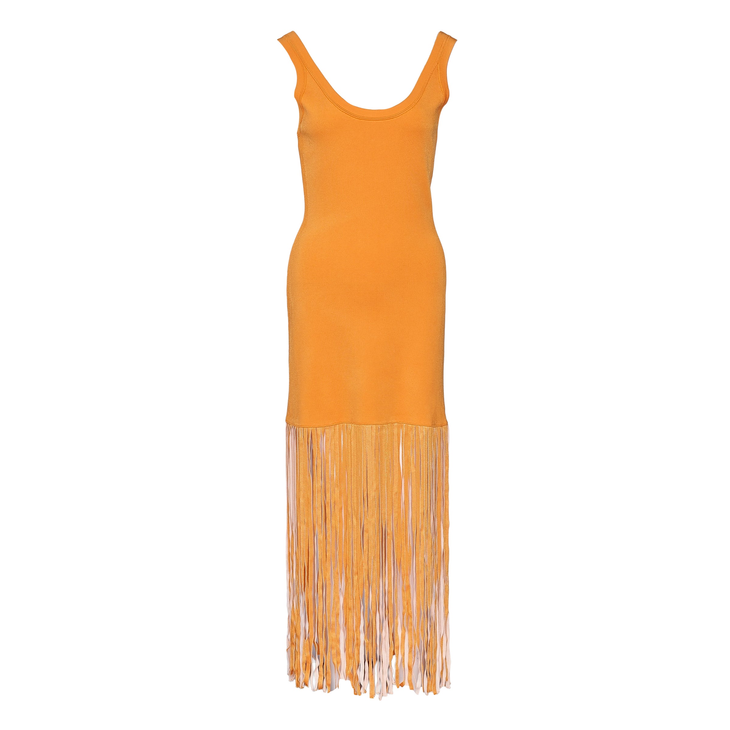 Sandro Damenkleid aus Strick mit Fransen, orange, Größe 42, FR 14, UK 10, US SFPRO02963