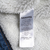 Sandro Women's Blue Sublimated  Denim Jacket Size 34 FR 6 UK 2 US SFPBL00686
