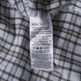 Hackett London Men's Green Check Linen Blend Slim Fit Shirt Size M HM309595