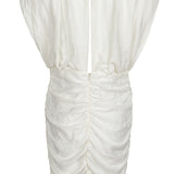 Sandro Damenkleid in Ecru aus einer Mischung aus Leinen , mit offenem Rücken, Größe 40 (FR 12, UK 8, US S) SFPRO02870