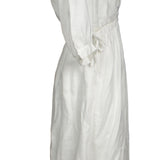 Sandro Damen-Midi-Kleid aus Ramie in Ecru mit Seitenschlitzen, Größe 40 (FR 12, UK 8, US S), Artikelnummer SFPRO01808