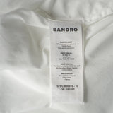 Sandro Paris Weißes, kurzes Damen-Shirt aus 100 % Baumwolle, Größe 3 L, 12 SFPCM00970