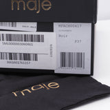 Maje Schwarze Sandalen für Damen mit Strasssteinen und flachem Riemen, Größe 37 (EU), 4 (UK), 6,5 (US) – MFACH00417