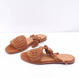 Maje Flache Sandalen für Damen in Camel mit Nieten und Bindeband, Größe 38 (EU), 5 (UK), 7,5 (US), MFACH00497