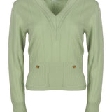Sandro Women's Green Cashmere Blend Sweater Size 34 FR 6 UK 2 US SFPPU01557