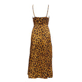 Sandro Women's Multicolour Leopard Satin Dress Size 36FR 8UK 4US SFPRO02779