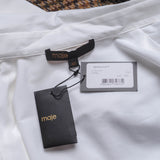 Maje Weißes, kurzes Langarm-Shirtkleid für Damen, Größe 40, FR 12, UK 8, US MFPRO01477
