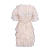 Sandro Paris Women's Ecru Embroidered Flowers Lace Dress Size 36 S UK 8 R20273H