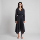 Maje Asymmetrisches Damenkleid in Schwarz mit Polka-Dots, Größe 34 (FR), 6 (UK), 2 (US), MFPRO02563