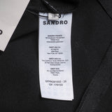 Sandro Women's Black pen Back Midi Dress Size 38 FR 10 UK 6 US SFPRO01853