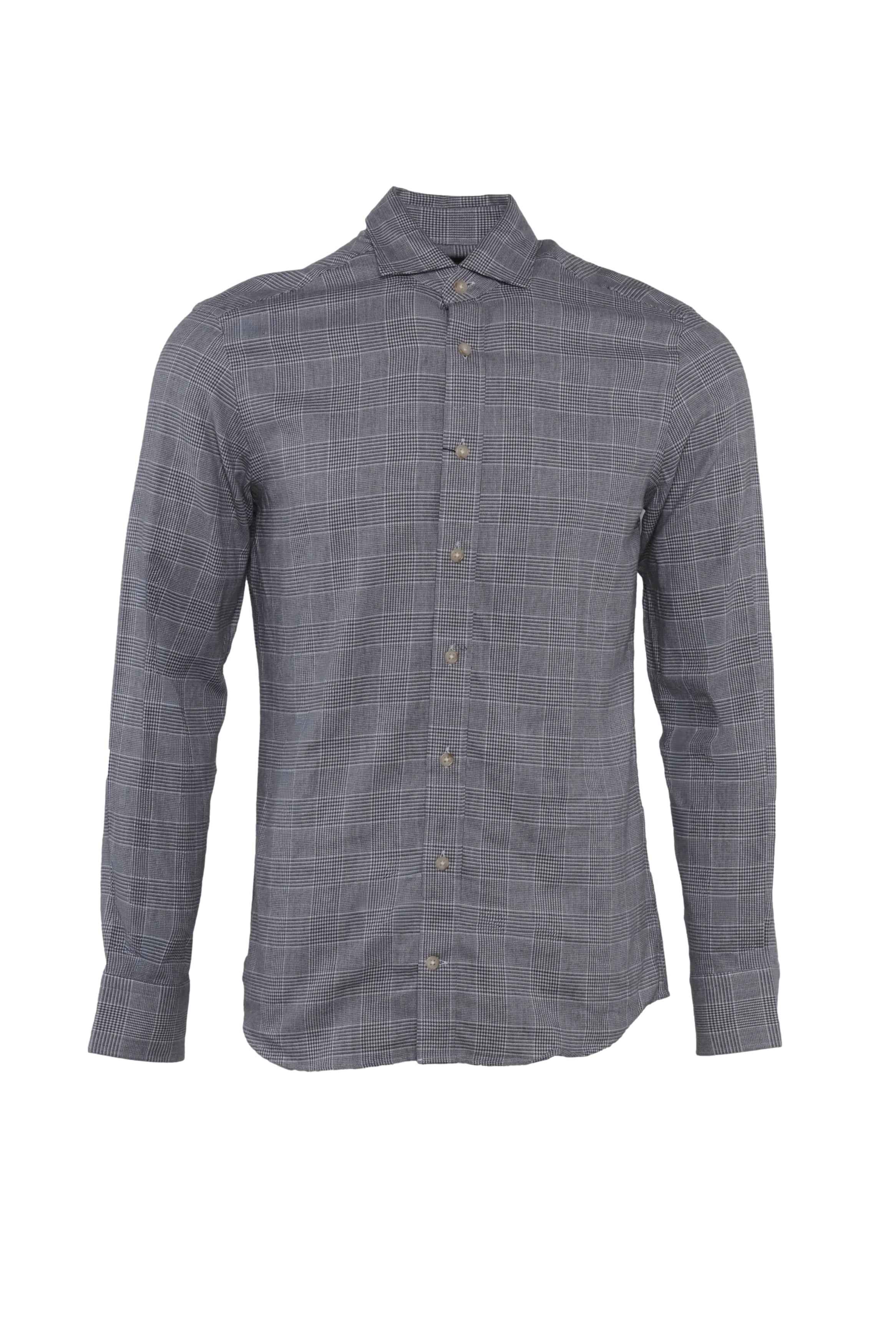 Hackett London Men's Grey Check Long Sleeve Flannel Shirt Size S HM309204