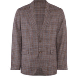 Hackett London Men's Brown Check Silk & Wool Blazer Jacket Size 42 R HM443042