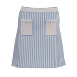 Sandro Women's Blue Knit Short Striped Skirt Size 38FR 10UK 6US SFPJU01134