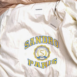 Sandro Women's Beige Hooded Puffer Jacket Size 34 FR 6 UK 2 US SFPOU00513