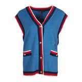 Maje Women's Blue Knitted Wool Blend Vest Size 36 FR 8 UK 4 US MFPVE00169