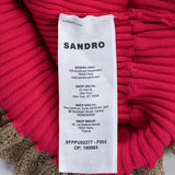 Sandro Paris Women's Pink Knit Ruffle Cropped Top Size 0 XS 6 SFPPU02277