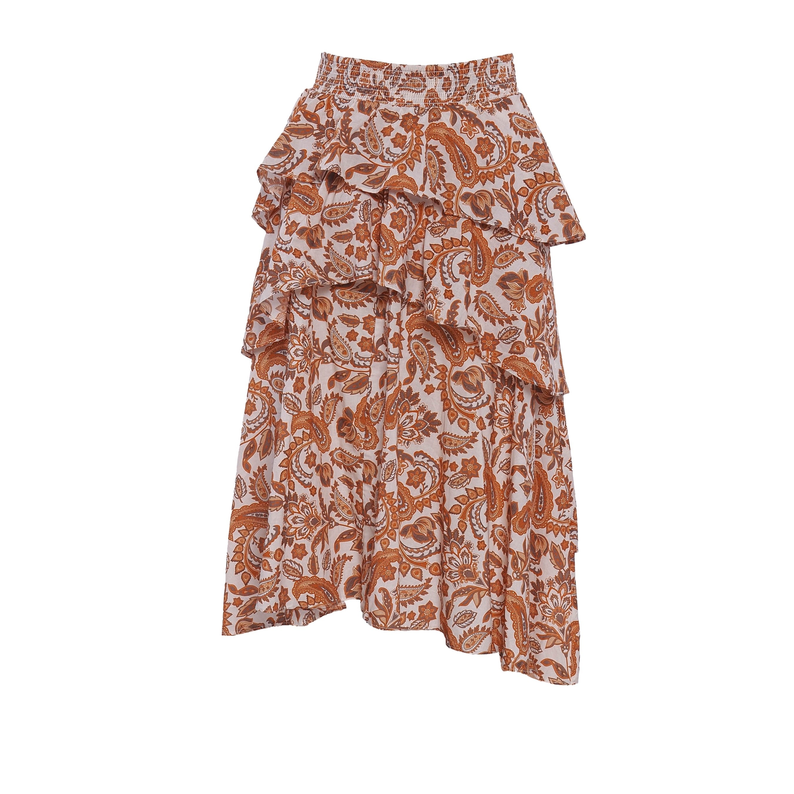 Maje Women's Orange 100% Cotton Long Skirt Size 36 FR 8 UK 4 US MFPJU00793