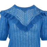 Maje Women's Blue Knit Wool Blend Tank Top Size 40 FR 12 UK 8 US MFPPU00499