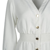 Sandro Women's White Smocked Short Dress Size 36 FR 8 UK 4 US SFPRO02388