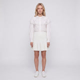 Sandro Paris Women's White Knit Viscose Pleated Skirt Size 36 S 8 SFPJU01032