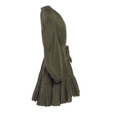 Maje Women's Khaki Belted 100% Cotton Dress Size 40 FR 12 UK 8 US MFPRO02193